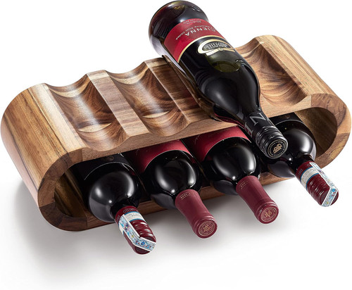 Wooden countertop wine rack - countertop,