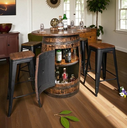 Handcrafted whiskey barrel bar - handcrafted,