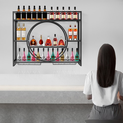 Wall mounted wine rack iron - wall-mounted,