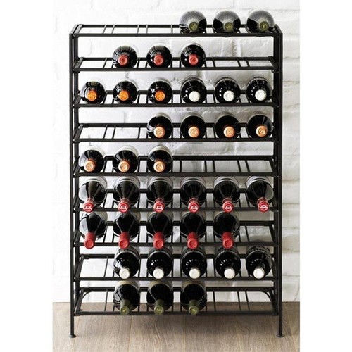 Black metal wine - wine, floor