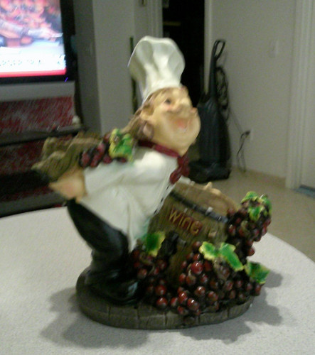 Chef standing high wine - -,