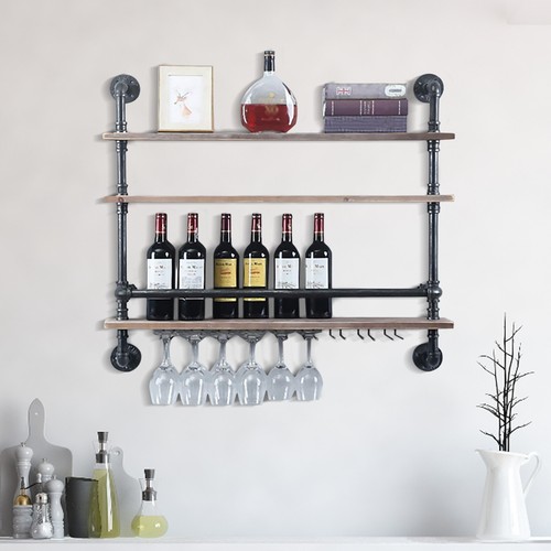 Industrial metal shelf wall - metal,