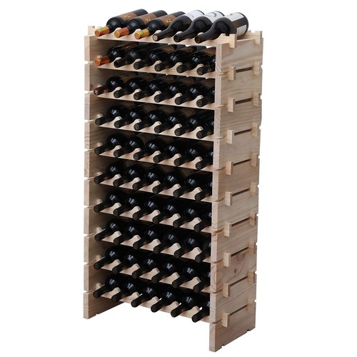 Wine rack solid wood stackable - wine,