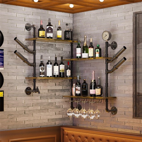 Industrial wall wine rack - industrial,