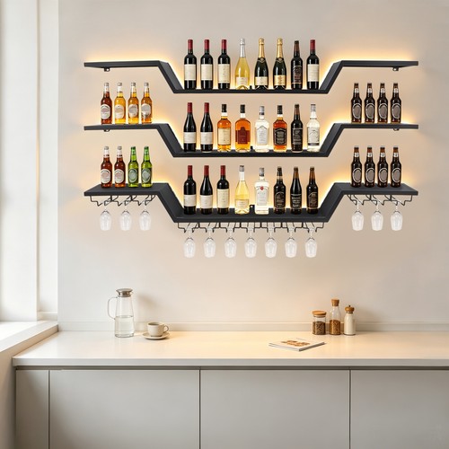 Wall mounted led wine rack - led,