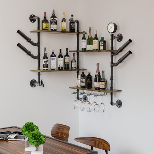 Industrial pipe shelves wine - pipe,