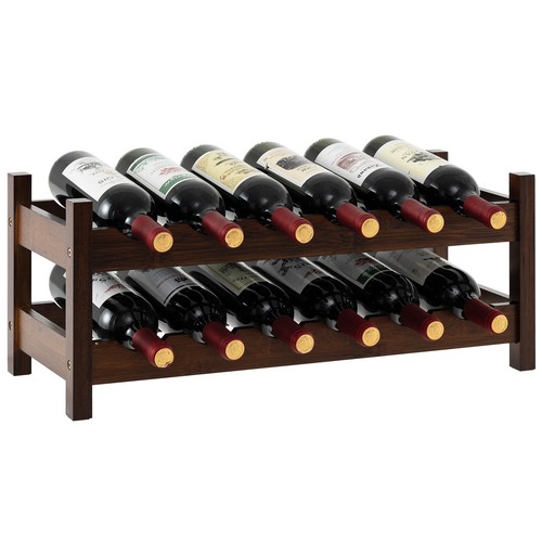 Tier bamboo wine rack 12 - bamboo,