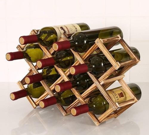 Foldable wooden wine rack - wooden,