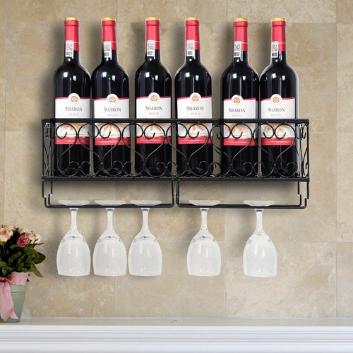 Wall mounted metal wine rack - metal,