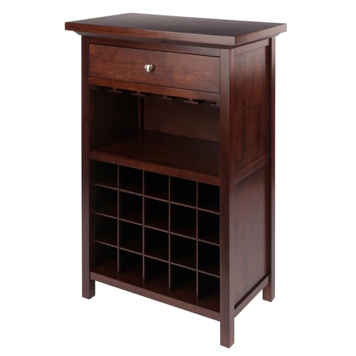 Walnut finish wooden wine rack - finish,