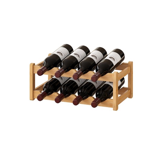 Bamboo wine rack storage - rack,