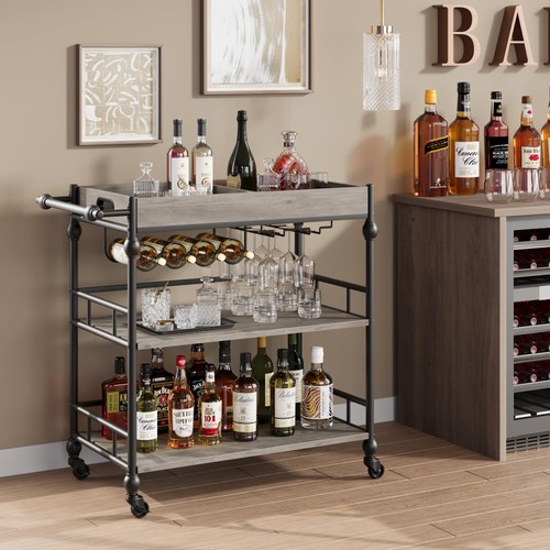 Bar cart with wheels wine - bar,