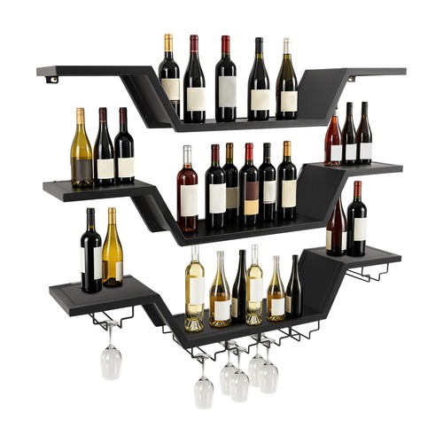 Wall mount wine rack - wall, 3-tier