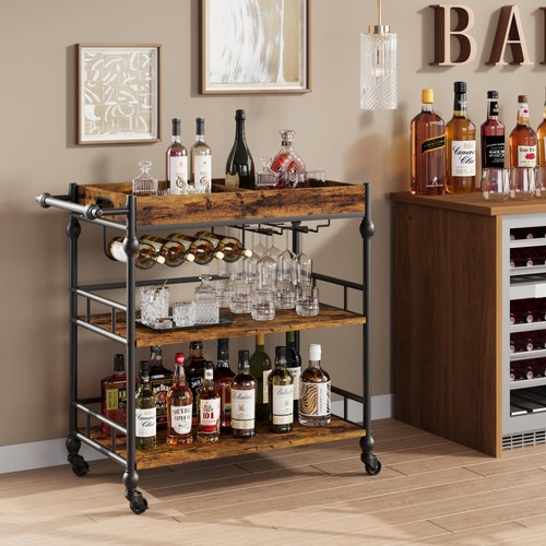 Bar cart with wheels - bar, wheels,