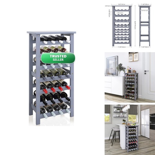 Smibuy bamboo wine rack - bamboo,