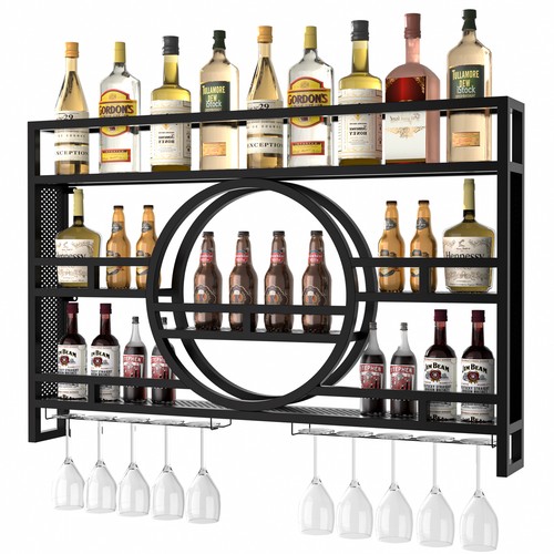 Led wine rack bar shelves - shelves, wall