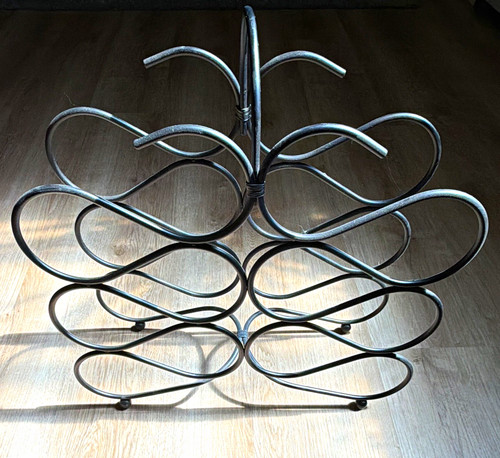 Black metal freestanding wine - black,