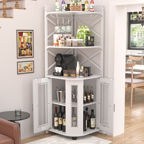 Corner wine bar cabinet with - corner,