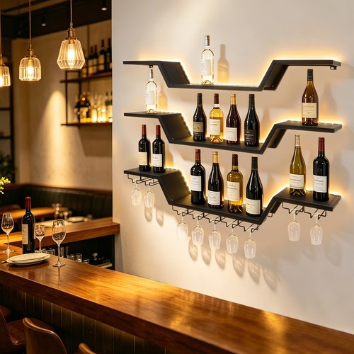 Wall mounted led wine rack - wall,