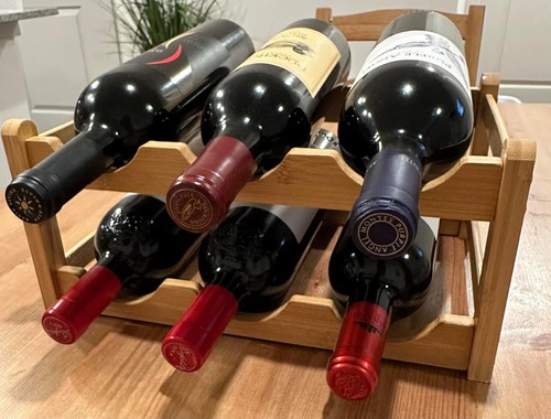 Bamboo wine rack bottle - wine,
