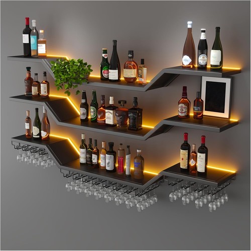 4in modern led wine - 39.4in, rack